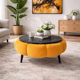 Atelier Del Sofa Papatya 60 - Naranja, Mármol Negro